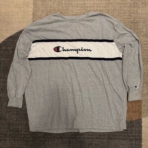 Champion - Heather Gray Long Sleeve Tee - 3XL